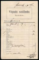 1897 Szolnok, Vigadó szálloda. számla
