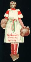 Kecskeméti Konzerv kinyitható papír reklámfigura, h: 16,5×8,5 cm