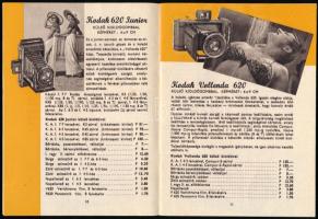 1940 Kodak fotócikkek ismertető prospektusa, illusztrált, 30p