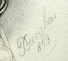 cca 2000-2020 Petőfi Sándor portréja, Barabás Miklós után, modern nyomat, papír, jelzett a nyomaton,...