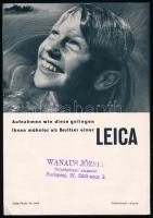 1934 Leica fényképezőgép német nyelvű ismertetője, Wanaus József kereskedő pecsétjével