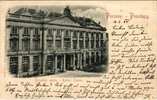 1898 (Vorläufer) Pozsony, Pressburg, Bratislava; Primatial Palais, Kathol. Casino / Prímási palota, Katolikus kaszinó. Rudolf Drodtleff (Rb)