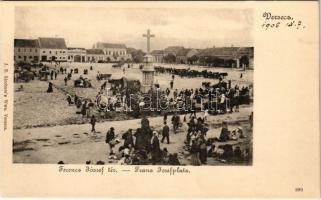 Versec, Werschetz, Vrsac; Ferenc József tér, piac. J.E. Kirchner / market square