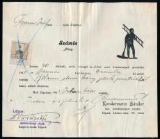 1913 Ujpest kéményseprő számla