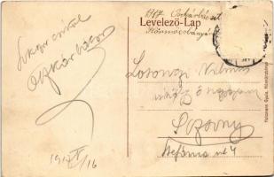 1917 Körmöcbánya, Kremnitz, Kremnica; Népbank, Szentháromság szobor és tér, Városkapu. Holzmann Gyul...