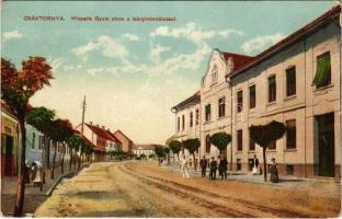 Csáktornya, Cakovec; Wlassits Gyula utca, Leányinternátus. Fischel Fülöp (Strausz Sándor) kiadása / street view, girl boarding school