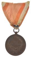 1914. "Ferenc József Bronz Vitézségi Érem" bronz kitüntetés mellszalagon. Szign.: Tautenha...