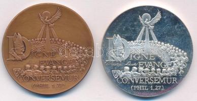 Bozó Gyula (1913-2004) 1994. "Esztergom Synodus" bronz és ezüstözött fém emlékérem pár (2d...