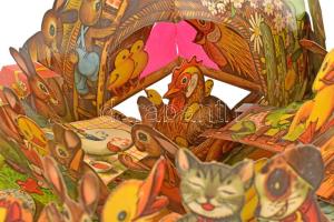 1961 Húsvéti képes gyerekkönyv, egy nagyméretű térbeli illusztrációval, graf.: Vojtech Kubasta, kiny...