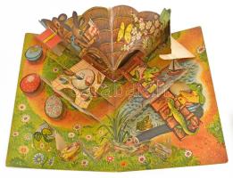 1961 Húsvéti képes gyerekkönyv, egy nagyméretű térbeli illusztrációval, graf.: Vojtech Kubasta, kiny...