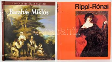 2 db művészeti könyv: Keserü Katalin: Rippl-Rónai József. A művészet világa. Bp., 1982, Corvina. Kiadói kartonált papírkötés. + Szvoboda Dománszky Gabriella: Barabás Miklós. A magyar festészet mesterei 10. köt. Bp., 2009, Kossuth - Magyar Nemzeti Galéria. Kiadói kartonált papírkötés.