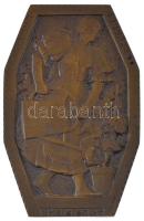 Moiret Ödön (1883-1966) DN "Virágos Budapest Bizottság" egyoldalas bronz plakett (112x71mm) T:AU Hungary ND "Virágos Budapest Bizottság (Flowery Budapest Committee)" one-sided Br plaque (112x71mm) C:AU