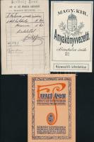 cca 1860-1900 11 db klf reklám nyomtatvány: anyakönyvvezető reklám nyomtatvány, oliva olaj címke, st...