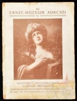 Az Ernst-Múzeum aukciói XI. Különböző magánbirtokból származó műtárgyak. (Árverési katalógus). Bp., 1920, Ernst-Múzeum (Légrády-ny.), VIII p.+ 1 t.+ 79 p.+ L t. Egészoldalas, fekete-fehér képekkel illusztrált. Kiadói papírkötés, erősebben sérült borítóval és gerinccel, foltos lapokkal.