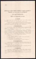 1900 méltóságos gr. Csáky Károly megyés püspök úr fogadási és bevonulási ünnepségének programja Vác.