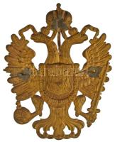 ~1900. Osztrák császári címert mintázó aranyozott bronz sisak vagy táskajelvény (98x76mm) T:XF kopot...