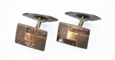 Ezüst(Ag) mandzsettagomb párban, jelzett, 2×2 cm, bruttó: 9 g