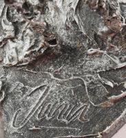 Don Quijote szobor, műgyanta, drót, jelzéssel, 15x12x42 cm