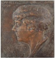 1929 Sződy Szilárd (1878-1939): Camilla 1929 XI. Bronz női portré, jelzéssel, kopással, 27x25 cm