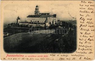 1901 Pannonhalma, az apátság az ezredéves emlék felől (EB)