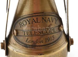 Royal Navy Telescope London 1915 réz replika teleszkóp, kopással, h: 8 cm
