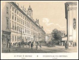 cca 1840 J. Alt: Az invalid és megyeházl litográfia / Lithography 18,5x12,5 cm