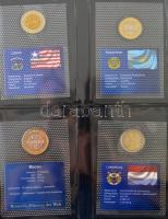 1991-2005. "A világ bimetál pénzei" 45 ország 48db különböző érméje mindegyik külön, zárt ...