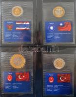 1991-2005. "A világ bimetál pénzei" 45 ország 48db különböző érméje mindegyik külön, zárt ...