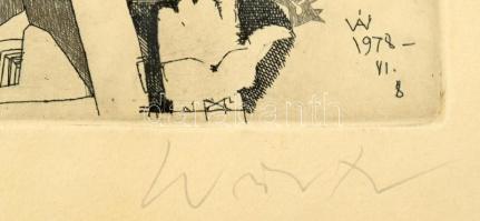 Würtz Ádám (1927-1994): Kaleidoszkóp (cím nélkül), 1978. Rézkarc, papír, jelzett, üvegezett fakeretb...