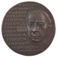 Németország 1994. "Theodor Heuss" kétoldalas, öntött bronz emlékérem (82mm) T:XF Germany 1994. "Theodor Heuss" two-sided, cast bronze medallion (82mm) C:XF