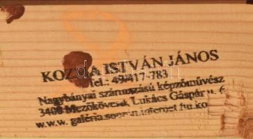 Kozma István (1937-2020): Szerelem (cím nélkül). Olaj, vászon, a hátoldalon pecséttel jelzett, 88×60...