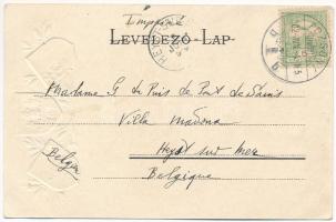 1902 Pozsony, Pressburg, Bratislava; Szecessziós dombornyomott litho címerekkel. Holderer Gusztáv No...