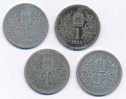 Ausztria 1893-1895. 1K Ag "Ferenc József" (4xklf) T:3 patina Austria 1893-1895. 1 Corona A...
