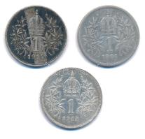 Ausztria 1901. 1K Ag "Ferenc József" + 1914. 1K Ag "Ferenc József" (2x) T:2-3 pa...