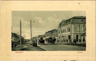 Galánta, Fő utca, üzletek, lovaskocsi. W. L. Bp. 4474. 1911-13. / main street, shops, horse-drawn carriage (EK)