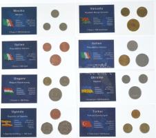 "A világ váltópénzei" 56 ország 65db különböző érmés összeállítása, mindegyik külön, zárt ...