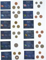 "A világ váltópénzei" 56 ország 65db különböző érmés összeállítása, mindegyik külön, zárt ...