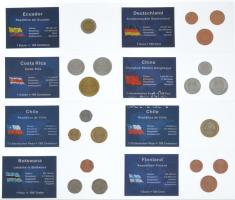 "A világ váltópénzei" 56 ország 65db különböző érmés összeállítása, mindegyik külön, zárt ...