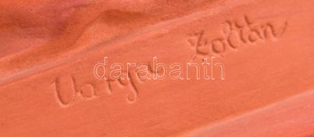 Varga Zoltán: Bolyai János Emlékdíj. Mázatlan kerámia szobor, jelzéssel, hibátlan, m: 36 cm