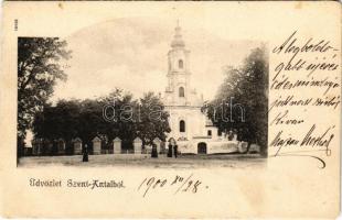 1900 Bacsfa, Bác (Dunaszerdahely, Dunajská Streda); Szentantali templom / church / Kostol sv. Antona Padovského (EK)