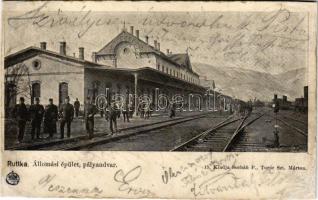 1904 Ruttka, Rutka, Vrutky; Vasútállomás épülete, pályaudvar. Sochán P. 15. / railway station (r)