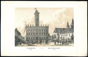 cca 1840 J. Alt: Pest, Városház tér. litográfia / Lithography 18,5x12,5 cm
