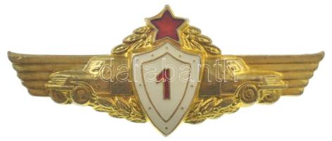 ~1960-1970. Magyar Néphadsereg 1. osztályú páncélos- és gépjárművezető műgyantás kitüntető jelvény (26x64mm) T:XF