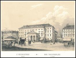 cca 1840 J. Alt: Pest, Színháztér. litográfia / Lithography 18,5x12,5 cm