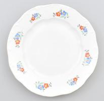 Zsolnay virágmintás süteményes tál készlet, 6 db, matricás, jelzett, kopással, d: 19 cm