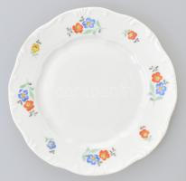 Zsolnay virágmintás süteményes tál készlet, 6 db, matricás, jelzett, kopással, d: 16,5 cm