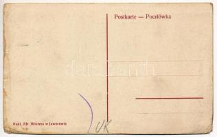 Shklo, Szklo (Yavoriv, Jaworowie); Pozdrowienie ze Szkla, Zaklad Kapielowy / Badeanstalt / spa (fa)