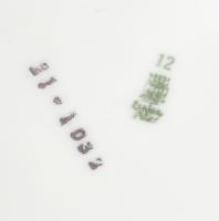 Zsolnay leveskínáló tál, matricás, virágmintás, jelzéssel, kopással, m: 19 cm