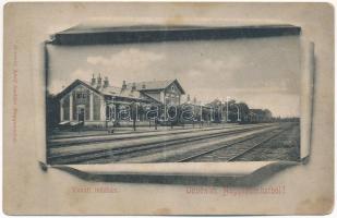 Nagyszombat, Tyrnau, Trnava; vasútállomás. Horovitz Adolf kiadása / Stanica / railway station. Art Nouveau (fl)