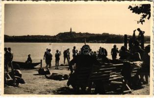 1941 Palánka, Bácspalánka, Backa Palanka; strand, fürdőzők / beach, bathers. Foto-studio Lagradic photo